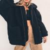 Oversized Faux Teddy Bear Coat  Autumn Winter Warm Thick Bomber Jacket Women Fuzzy Zipper Jackets