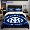 Inter Milan Football Emblem Three-piece set (1 * duvet cover + 2 * pillowcase, without core) Bedding set Christmas birthday gift Soft and comfortable
