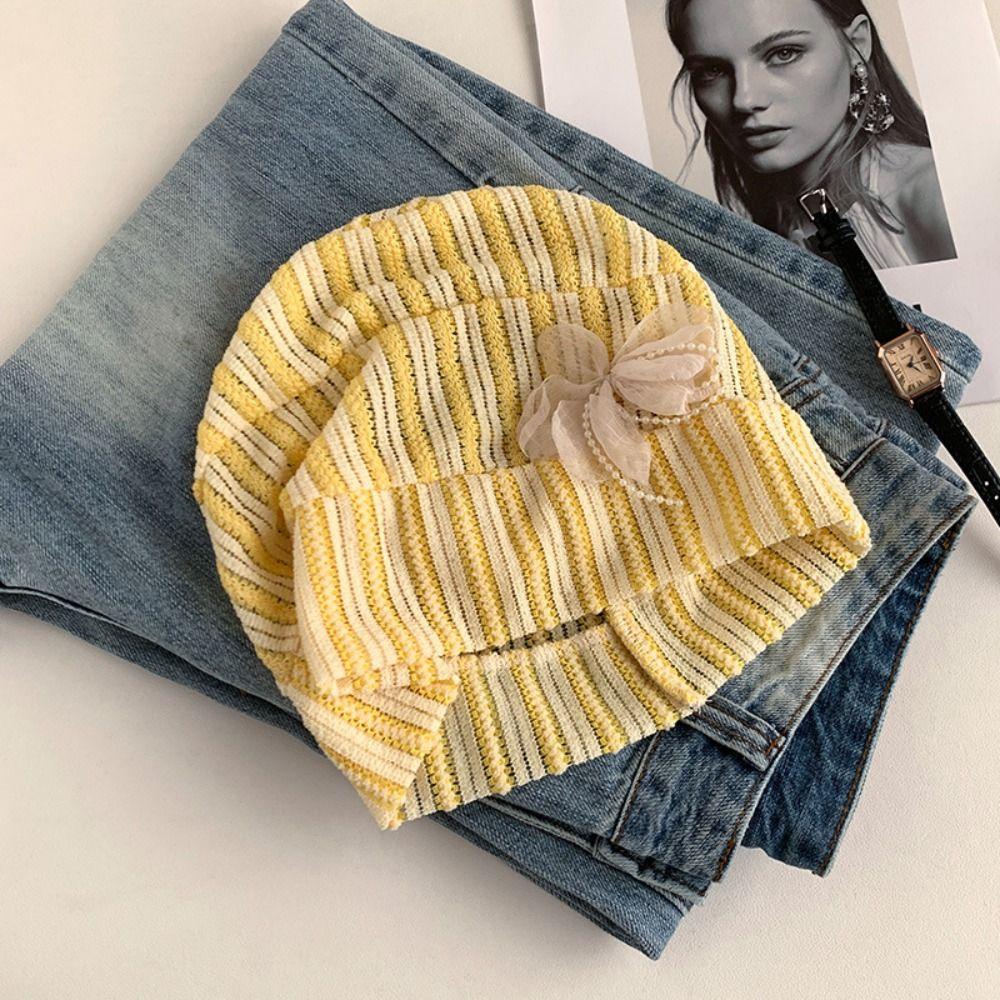 Korean Style Flower Pullover Hat Sweet Knitted Hat Retro Beanies Hat  Outdoor