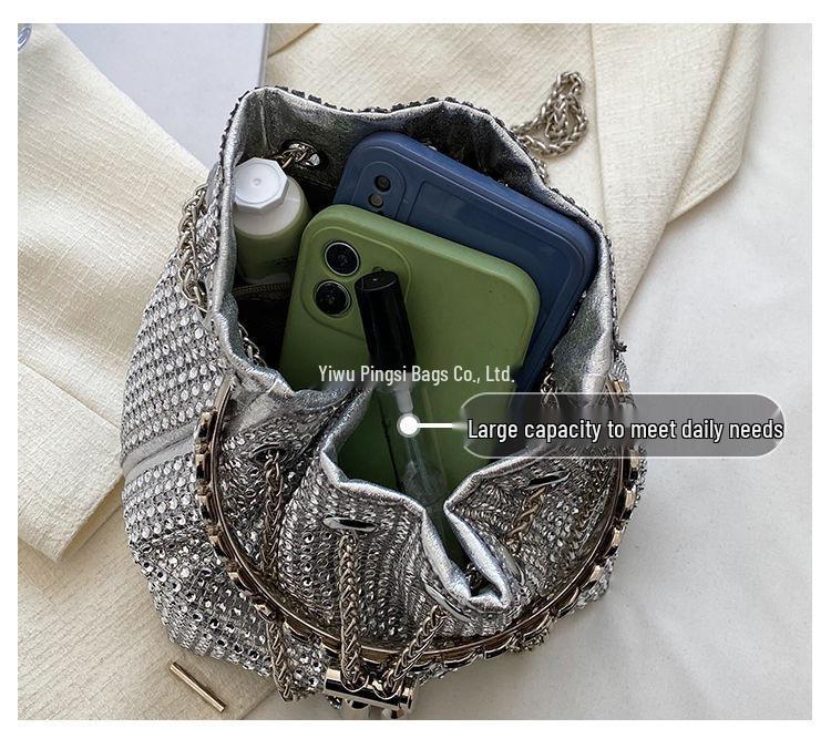 2025 Rhinestone French Shoulder Bag: Niche Design Chain Crossbody for Women’s Autumn