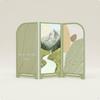 Folding Landscape Screen Fresh Style Desktop Decorative AsianInfluenced Design Triptych