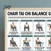 Stuhlübungen für Senioren 3er-Set Tai Chi Übungsposter Set Sitzendes Training Heim-Fitnessplan Geringe Belastung Gleichgewicht Krafttraining Anleitung Senior