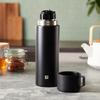 Zwilling Bottle 1000ml Water Bottle Thermos Bottle Stainless Steel Vacuum Insulated for Hot and Cold Drinks Japanese ZWILLING THERMO "Vacuum Black"