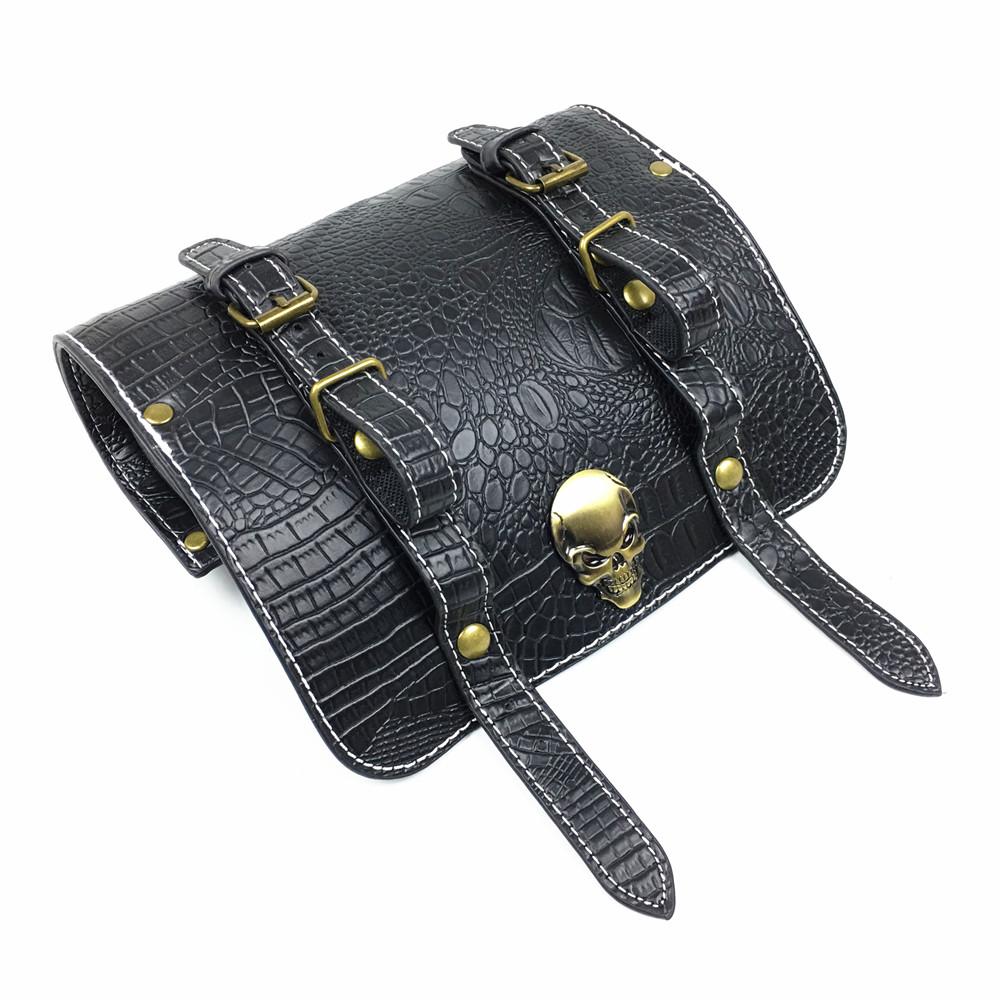 For Harley Sportster XL883 XL1200 Universal Motorcycle Saddlebag Model Side PU Leather Luggage Saddle Bag Storage Tool Pouch