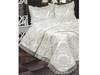 Lunox Chenille Bedspread Set, Bed Cover 250x250 with Pillowcase, Full Size, Double Size, Cream