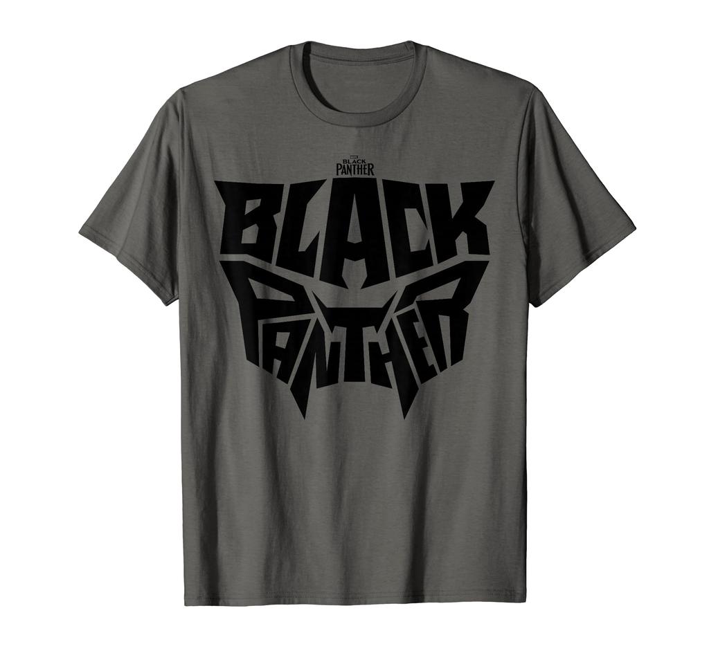 Marvel Black Panther Movie Black Mask Text Graphic T-Shirt