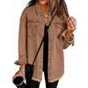 Frayed Edge Denim Loose Casual Long Sleeve Shirt Outerwear