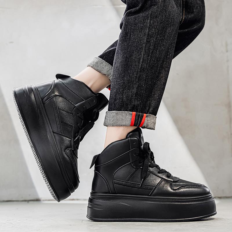 New Men's Classic Fashion High Top Thick Sole Skateboarding Shoes Comfortable Soft Sole Basketball  Sneakers