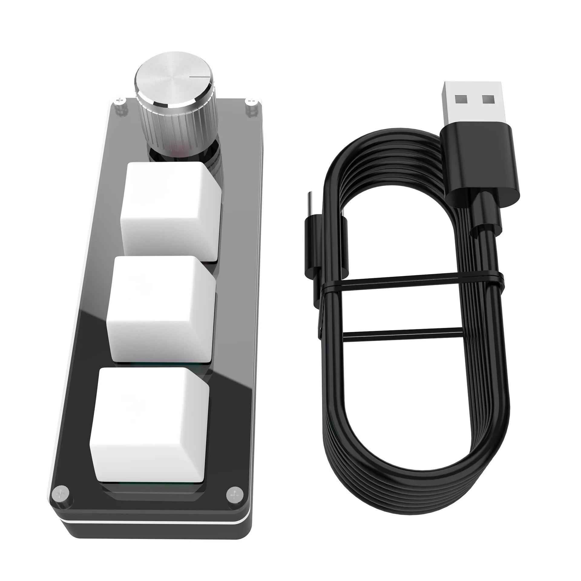 

Программируемая клавиатура Macro Mechanical DIY Mini RGB Gaming Custom 3 Keys Keypad Knob Keypads For Photoshop