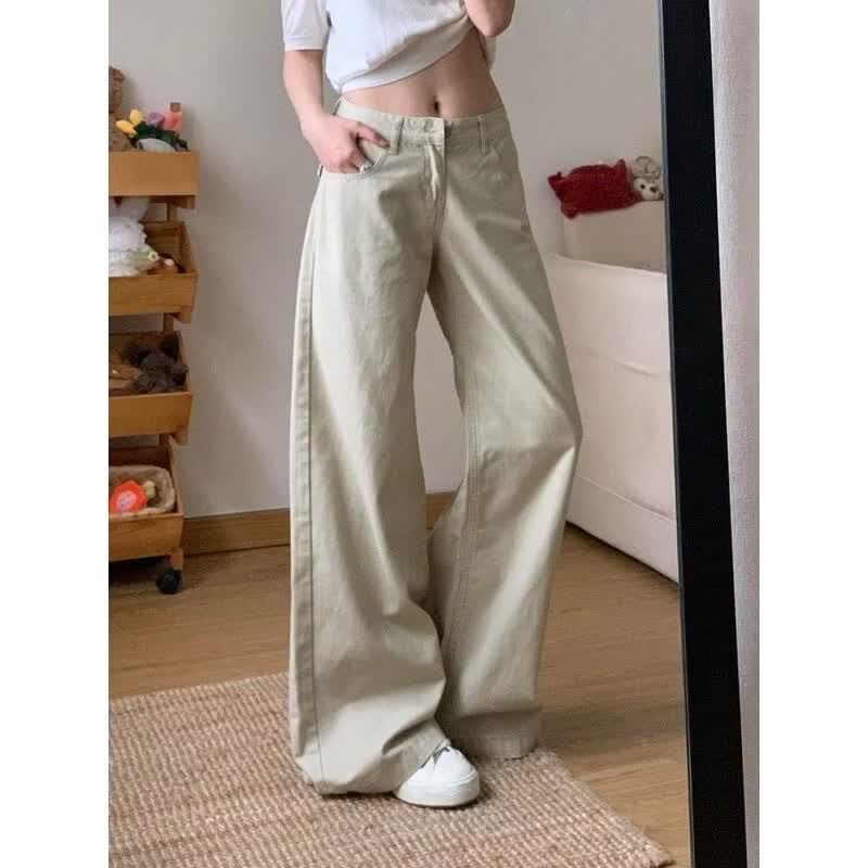 Women s Petite Low-Waist Wide-Leg Denim Pants M