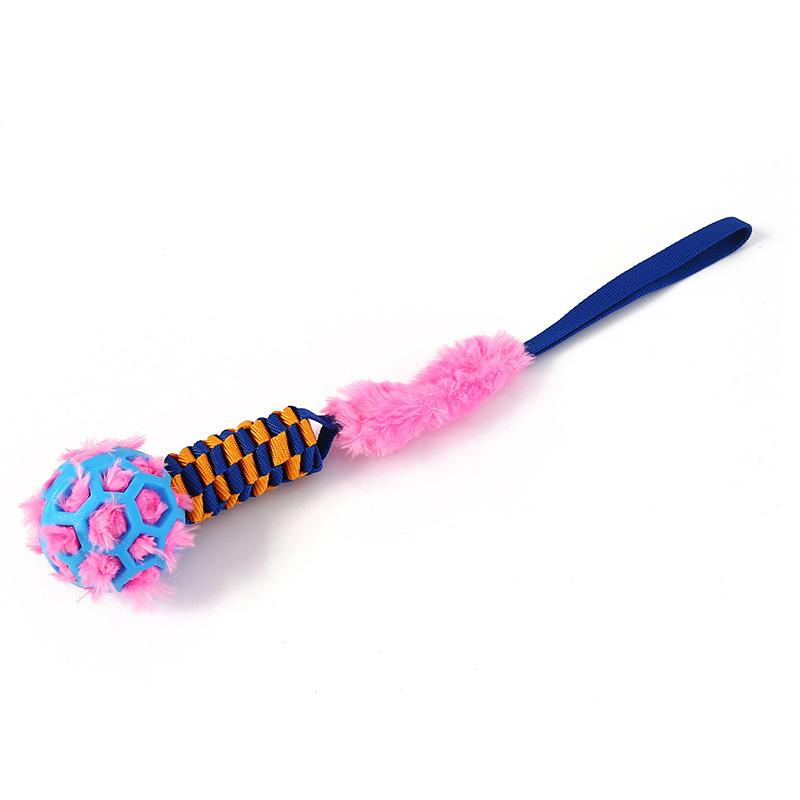 Colorful Polyester Plush Dog Toy Bite Resistant Teeth Grinding Toy For Outdoor Training розовый