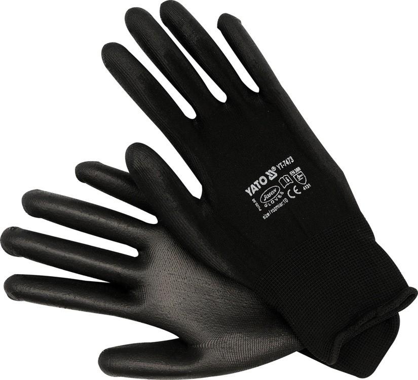 Black nylon work gloves YT-7473 YATO