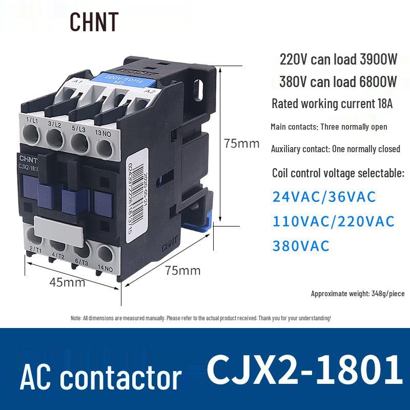 Chint AC Contactor CJX2 Series 65A, 220V/380V, 09-40A Range