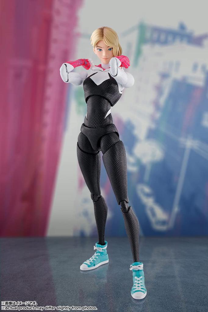 TAMASHII NATIONS S.H.Figuarts Spider-Man: Across the Spider-Verse Spider-Gwen, Approximately 150mm ABS & PVC Painted Action Figure