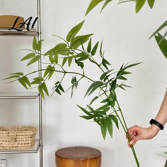 Artificial Plant Stems for Zen Styling Bamboo Tree Branches Long Faux Greenery Plants Leaves Elegant Style Soft Decoration Stems Branches