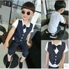 2024 Summer Boys' Formal Two-Piece Set: Sweatshirt and Faux Vest Combo