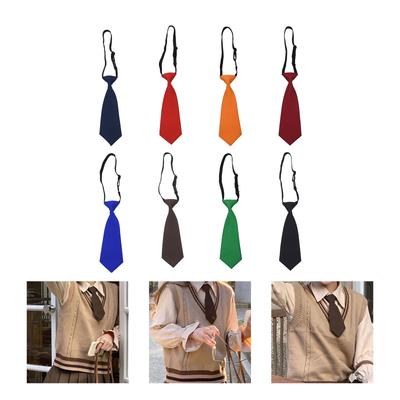 Elegant Tie Unisex School Uniform Tie Kids Children Wedding Adjustable Length School Necktie for Weddings Solid Color