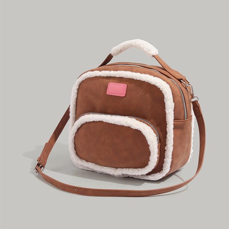 Birthday Gift Backpack for Women 2024 New Autumn Winter Cute Fluffy Small Backpack Commuting Outdoor Crossbody Bag