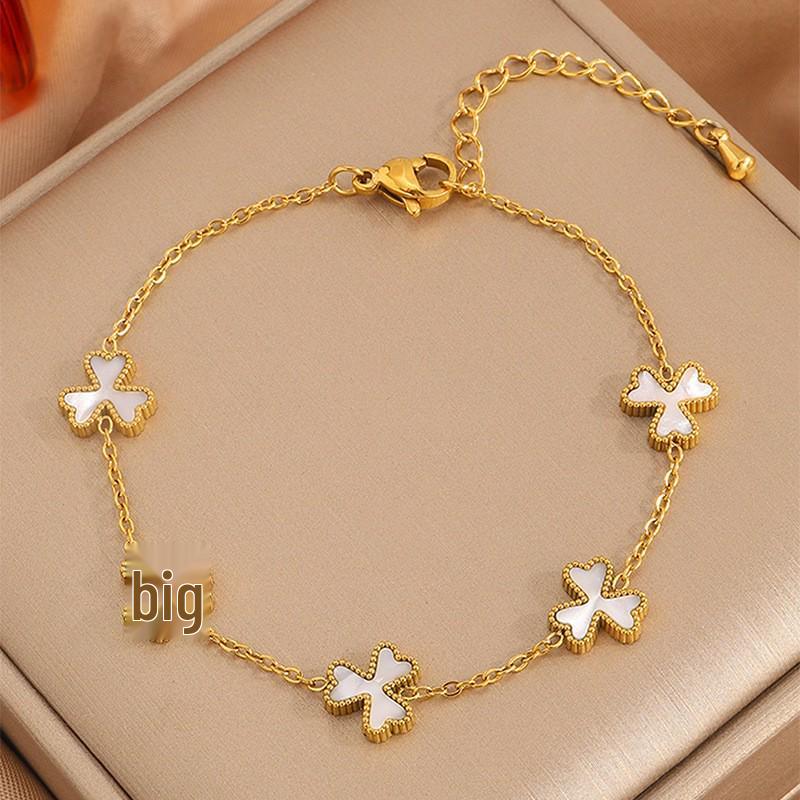 Korean Fashion Titanium Steel Diamond Inlaid Women's Luxury Bracelet