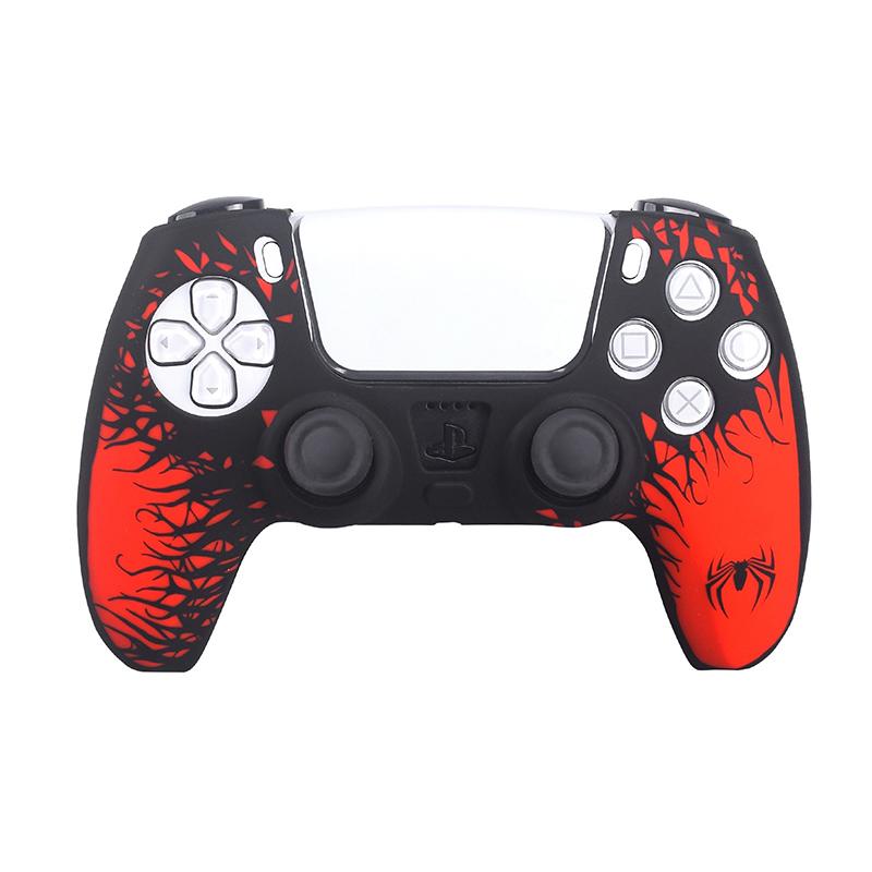 1Pcs Water Transfer Doodle Silicone Protective Cover Case For Sony Playstation 5 Ps5 Controller Gamepad Spider Silicone Case