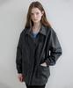 Knownbetter Faux Leather Bizo Collar Over Jacket_Black