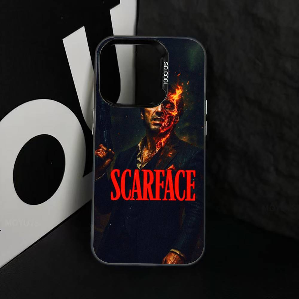 S-Scarface T-Tony Phone Case For iPhone 17,16,15,14,13,12,11 Plus,Pro Max,XS,Colorful Silver Black Cover