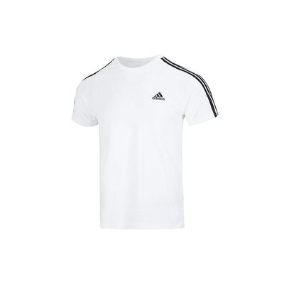 Striped Print Sports Short Sleeve T-Shirt Men Tops White IC9336