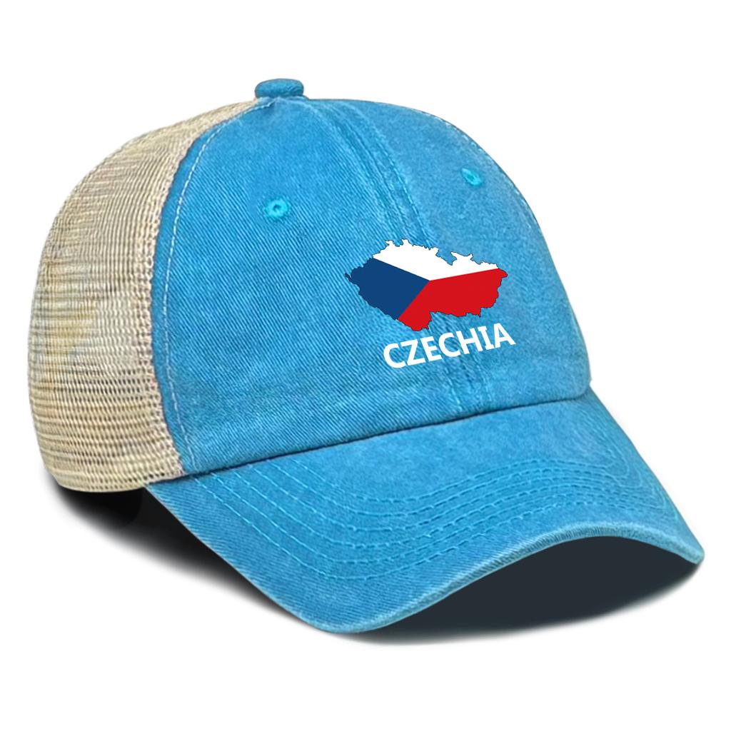 Verstellbare Netzmütze Sonnenhut Tschechien Karte Flaggen Kappen Für Frau Retro Stilvoll Snapback Truckerhut Ideale Wahl Für Street Wear