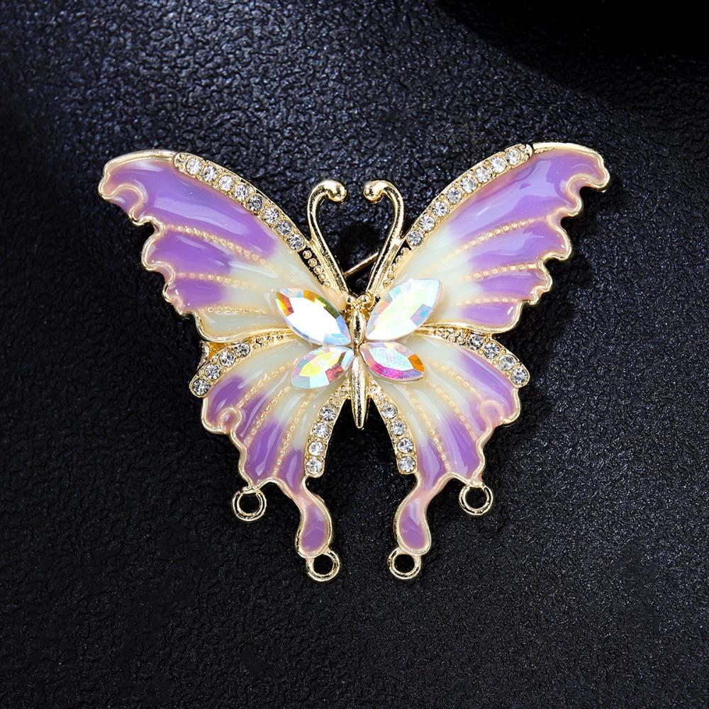 Insect Backpack Decoration Baking Paint Butterfly Moth Pin Wings Enamel Badge  Jewelry Gift