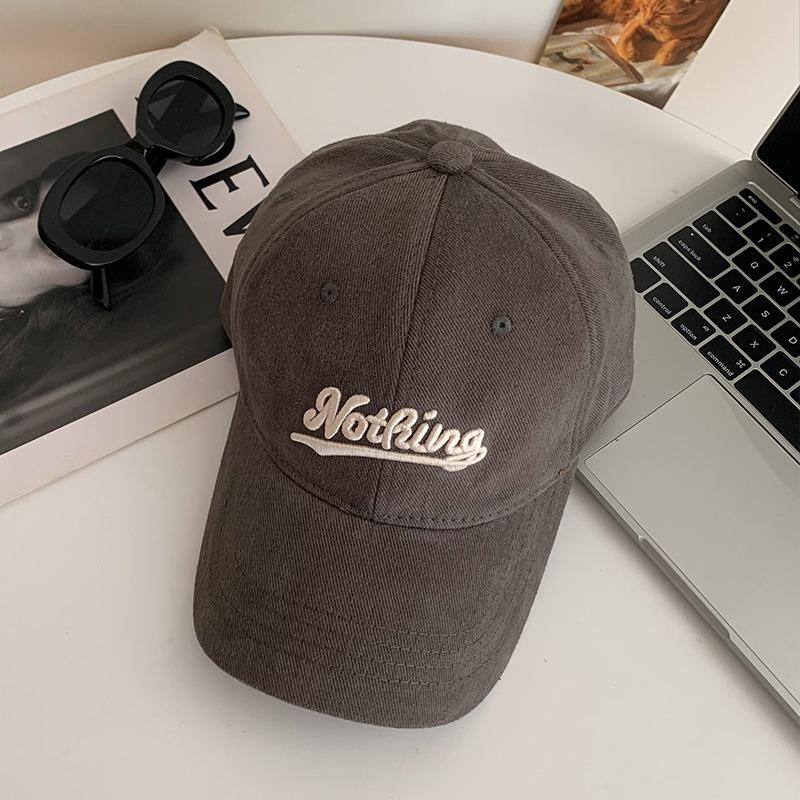 Hat Female peaked cap Deepened and widened face Small soft top baseball cap Men's versatile letter embroidered sun hat