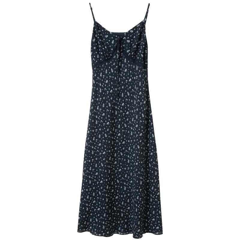 Sancai 2026 Spring French Floral V-Neck A-Line Cami Maxi Dress S