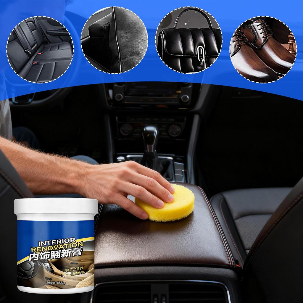Leather Cleaner Car Interior Leather Seat Protectant Shine 500g Car Trim Stain Cleaning Paste For Trim Vehicle Truck Sedan