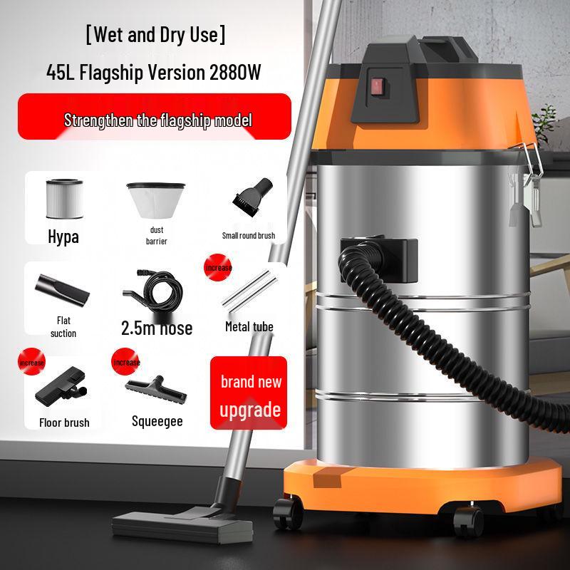 High-Power Wet/Dry Vacuum Cleaner for Home, Workshop, Car Wash, Grout, and Industrial Use