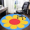 1pc Flower Bloom Office Round Area Rug,  Mat Suitable For Office, Under Office Chairs Bedroom Living Room Home Decor, Room Deco