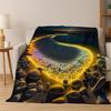 Bunte Kieselsteine Regenbogen Kopfsteinpflasterstein Stein Flanelldecke Weiche Warme Decke Überwurfdecke für Schlafzimmer Wohnzimmer Bett Picknick