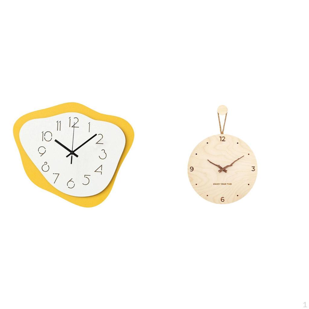 Acrylic Wood Wall Clock Modern Office Ornament Silent Timepiece Minimalist Nordic Hanging for