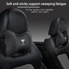 High-quality Leather Car Seat Headrest Memory Foam Comfort Pillow Auto Interior For Tesla Roadster Coil Bonina Model 3 Y 2023 S