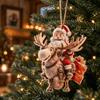 Ciondoli Sospesi Piatto in Legno 2D Set di Decorazioni Natalizie Carine Ornamenti di Babbo Natale Decorazioni per le Feste