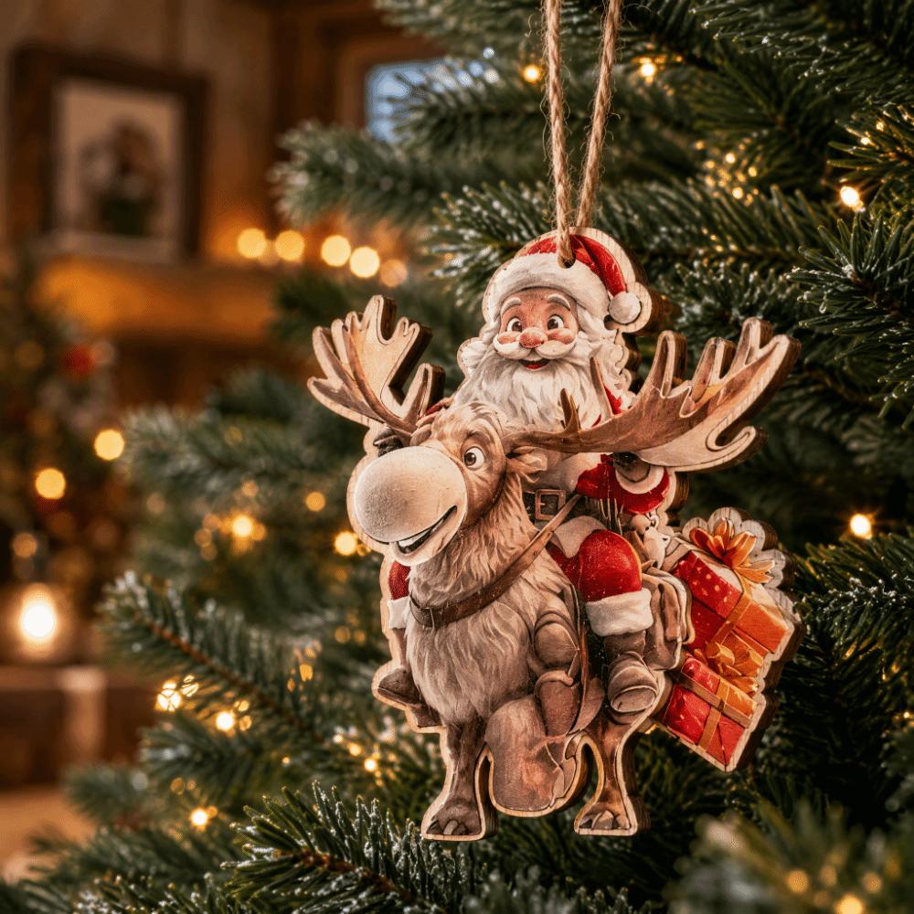 Unique Wooden Hanging Pendants Cute Christmas Decorations Set Office Decorations