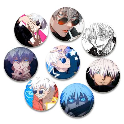 32/44/58mm Süße Jujutsu Kaisen Brosche im Anime-Stil, Satoru Gojou, Cosplay, Comic-Anstecker, Kleidung, Rucksäcke, Cartoon-Abzeichen, Schmuck, Zubehör