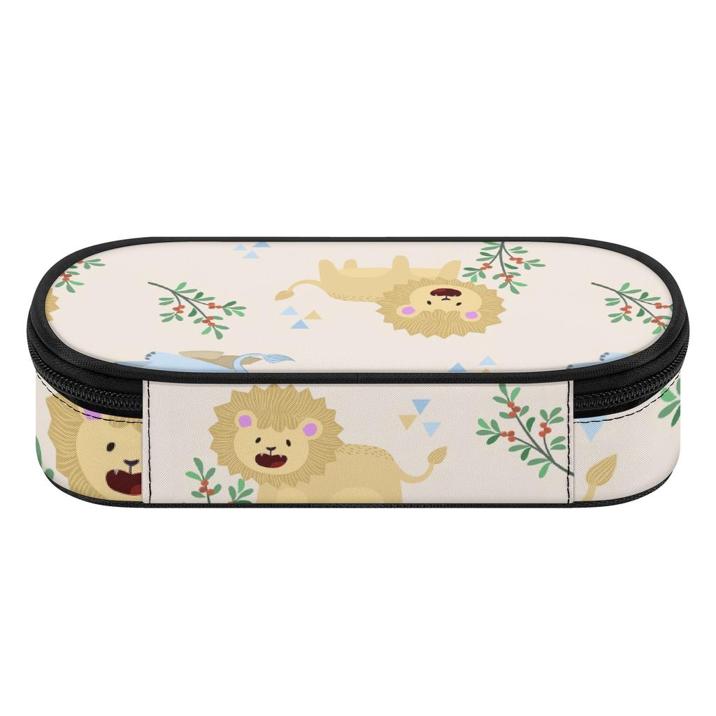Pencil Bag Smooth Zipper Spacious Storage Durable 300D Polyester with Mesh Pocket Removable Divider and Pen Slots for Students