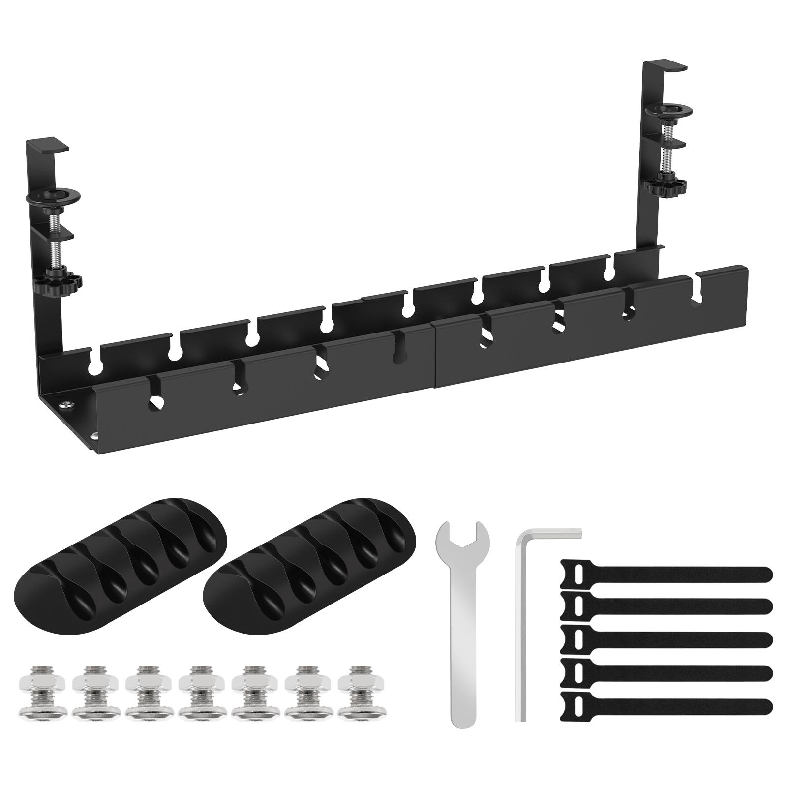 

Раздвижная подстольная система управления кабелями без сверления отверстий, металлический лоток для кабелей, экономящий место, многоцелевой подвесной органайзер для дома, полка чёрный
