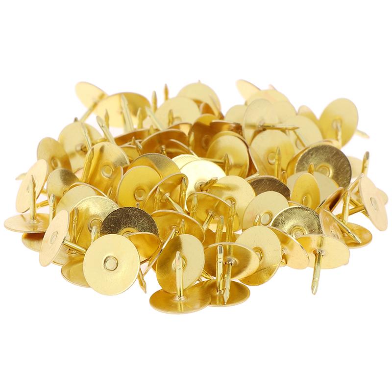 50Pcs/Set Butterfly Clutch Tie Tacks Pin Back Replacement Blank Pins Gold