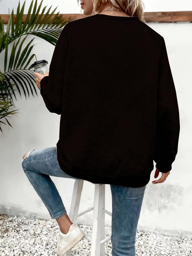 Damen Hoodie mit Herz- und Schmetterlingsprint - Mehrfarbig, Rundhalsausschnitt, Langarm, Lässiges vielseitiges Oberteil.