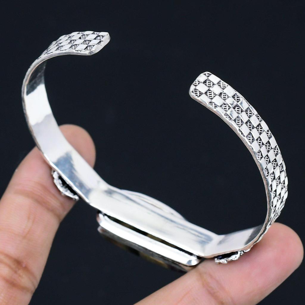 Trillion Multi Fluorite Gemstone Sister Elegant New Bangle 925 Sterling Silver