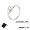 Name Date Hollow Cross Open Ring Stainless Steel  Carving Name Couple Cross Ring Valentine'S Day Gift