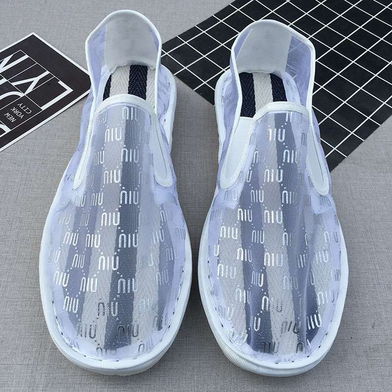 Old North Handmade Cloth Shoes Social People Hollow Mesh Shoes Air Conditioning Shoes Lazy Pervert Embroidery Face Mesh Sandals