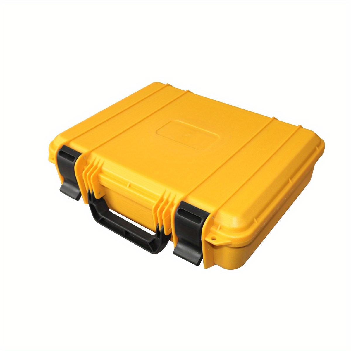

Plastic Tool Case with Foam Padded Interior, Portable Bicycle Repair Tool Accessories Storage ToolBox Hardware Protection Box жовтий