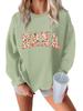 European Style Floral Grass Pattern Thick Warm Hoodie - Women's Round Neck Long Sleeve