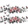 Bathroom Wall Decals Sticker, Rose Butterfly Flower Wall Stickers, Waterproof Rose Butterfly Vine Glass Stickers For Bedroom Restroom DIY Decoration